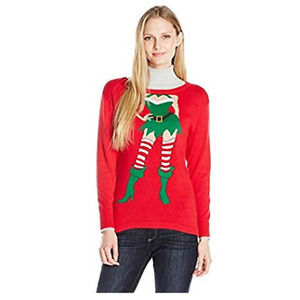 Isabellas Closet Womens Sexy Elf Ugly Christmas Sweater,Size Medium